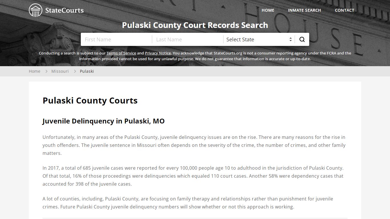 Pulaski County, MO Courts - Records & Cases - StateCourts