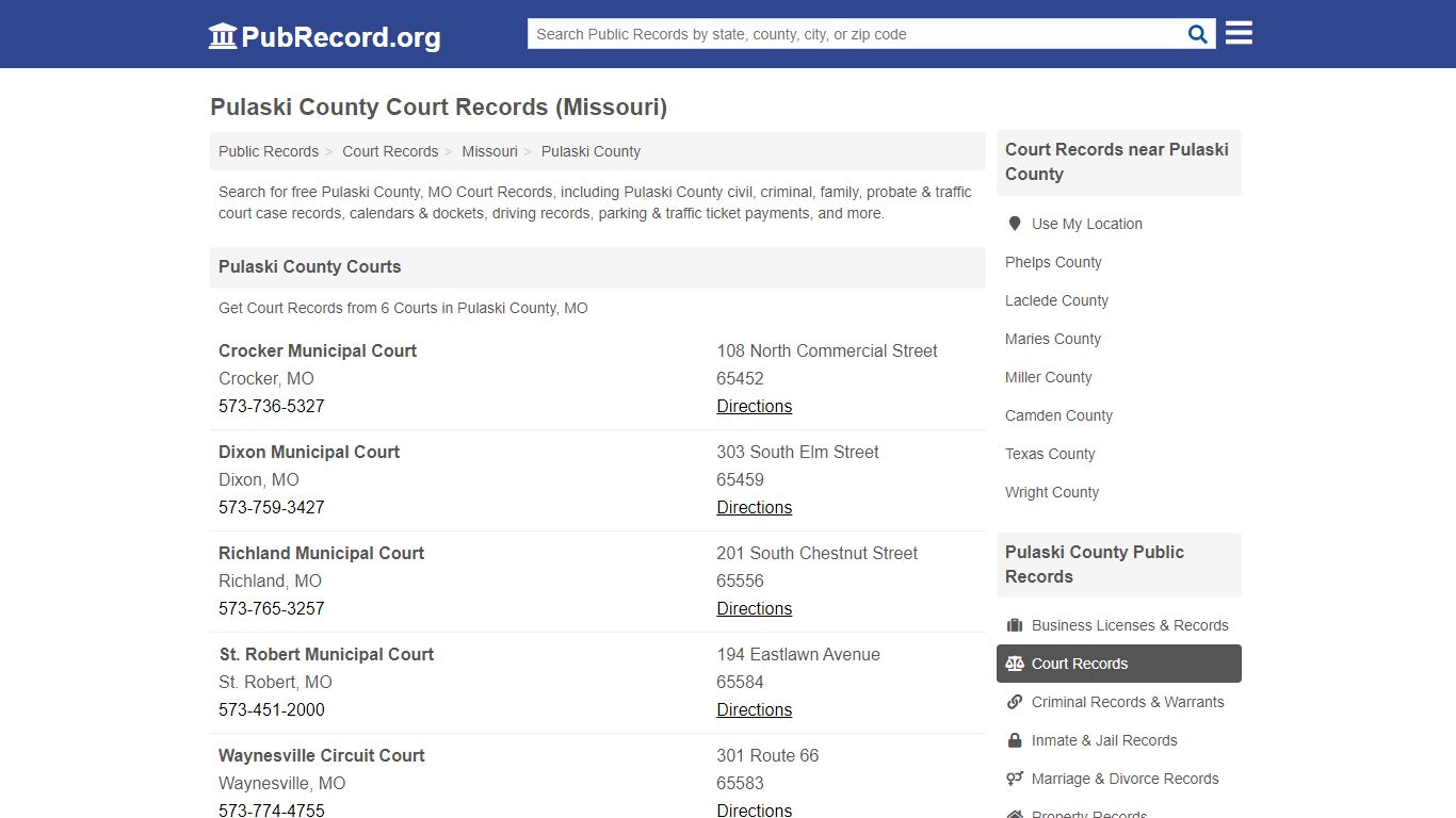 Pulaski County Court Records (Missouri) - PubRecord.org